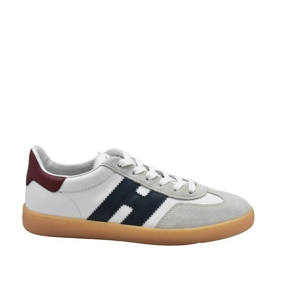 Hogan Laced Sneakers With Grey Suede Accents And Burgundy Heel - NWT